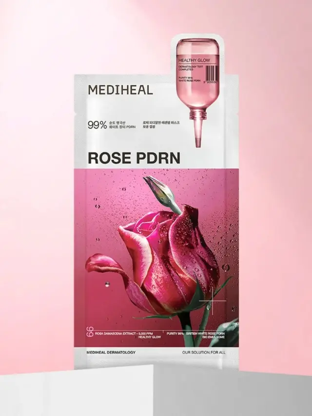 Mediheal Rose PDRN Essensial Sheet Face Mask, Υφασμάτινη Μάσκα Προσώπου με Εκχύλισμα Τριαντάφυλλου 24ml 2