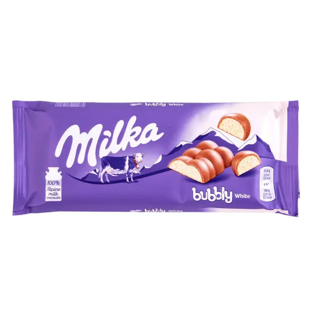 Milka Σοκολάτα Bubbly White 100 gr