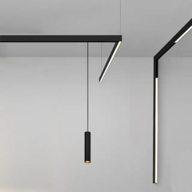 InLight Κρεμαστό φωτιστικό LED 10W 3000K για μαγνητική ράγα σε μαύρη απόχρωση D:6cmX30cm (T02401-BL) 2