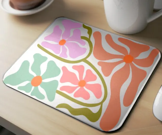 Mousepad ( flowers 70s , design-11 ) Διαστάσεις: 23cm(μήκος) x 20cm (ύψος) 2