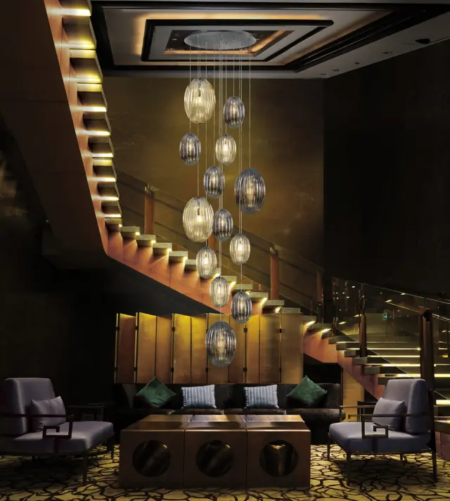 Φωτιστικό Οροφής Ovila 752459D 13L Smoke/Brandy LED Dimmable Χρώμιο