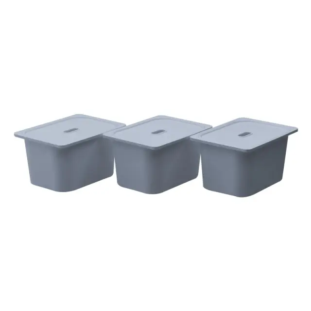 Καλάθι Γκρι Πλαστικό 40x30x23cm Σετ 3τμχ 6-70-794-0002