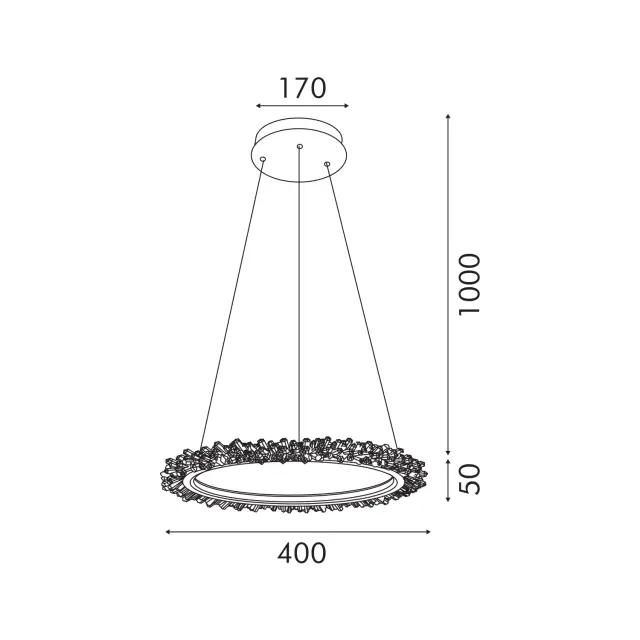 ΚΡΕΜΑΣΤΟ ΦΩΤΙΣΤΙΚΟ ACA HM251784G ΧΡΥΣΟ LED 36W 2700K-3000K-4000K IP20 D40XH120CM / HM251784G 2