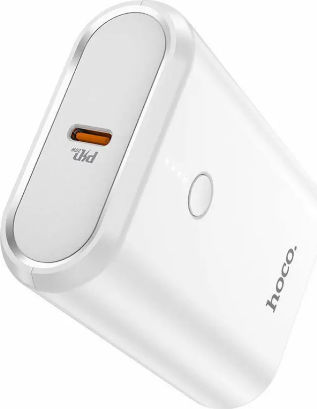 Hoco Power Bank 10000mAh 18W με Θύρα USB-A και Θύρα USB-C Quick Charge Άσπρο Q3 3