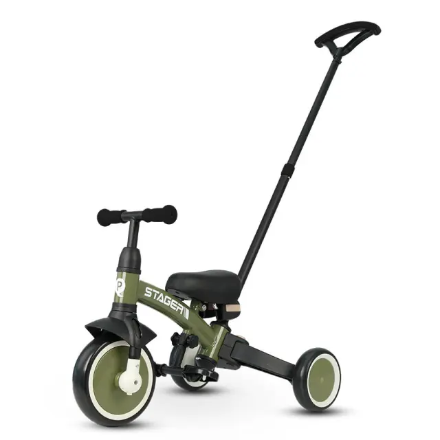 QPlay Stager Τρίκυκλο και Ποδήλατο Ισορροπίας 3 σε 1 Green 2+ Ετών