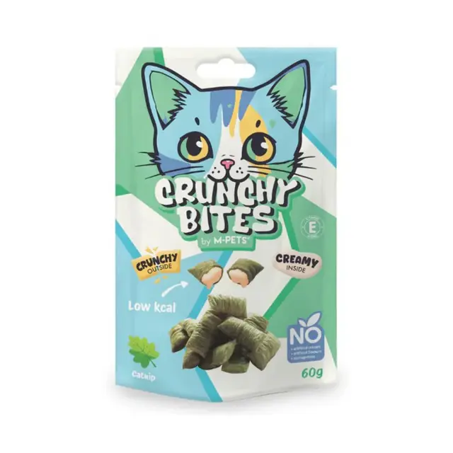 M-PETS Crunchy Bites Catnip 60gr Τραγανές Λιχουδιές Γάτας με Κοτόπουλο & Catnip