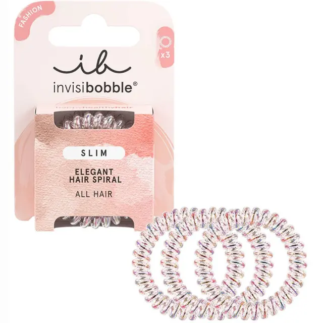 Invisibobble Λαστιχάκια Μαλλιών Slim Elegant Hair Spiral Vanity Fairy 3τμχ