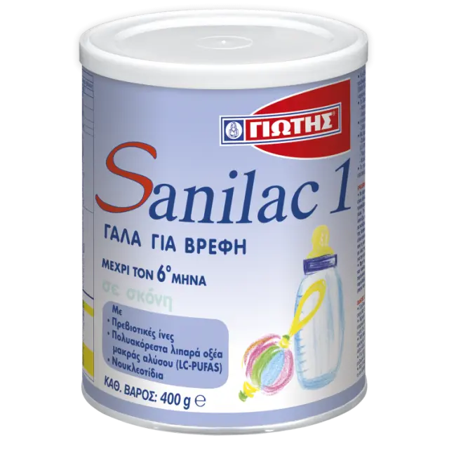 Γιώτης Sanilac 1 Γάλα 1ης Βρεφικής Ηλικίας 0-6 Μηνών, 400g