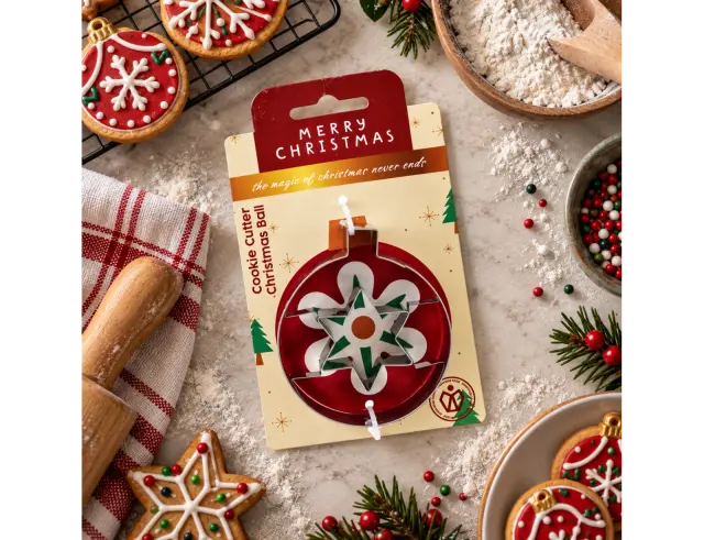 Χριστουγεννιάτικο Κουπ πατ Μπάλα με διαστάσεις 8x8.5x2cm COOKIE CUTTER XMAS BALL