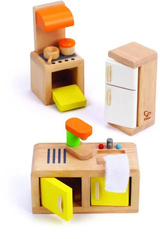 Hape Happy Family Kitchen Έπιπλα Κουζίνας - 7τμχ 2