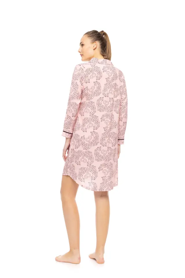 W1803 - Type - NIGHTGOWN BUTTONED ROSE LEOPARD 3