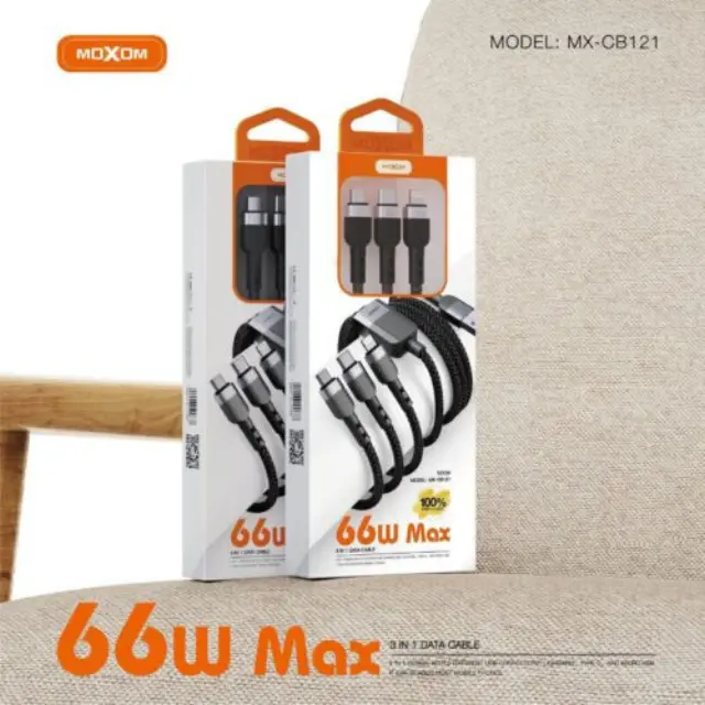 Moxom Magnetic USB to Lightning / Type-C / micro USB Cable Μαύρο 1m (MX-CB83) 3