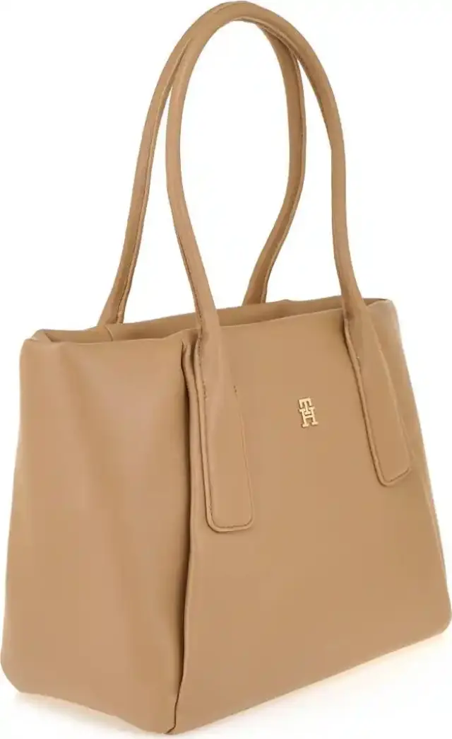 Tommy Hilfiger Γυναικεία Μεγάλη Τσάντα Ώμου Essential Tote Μπεζ 2