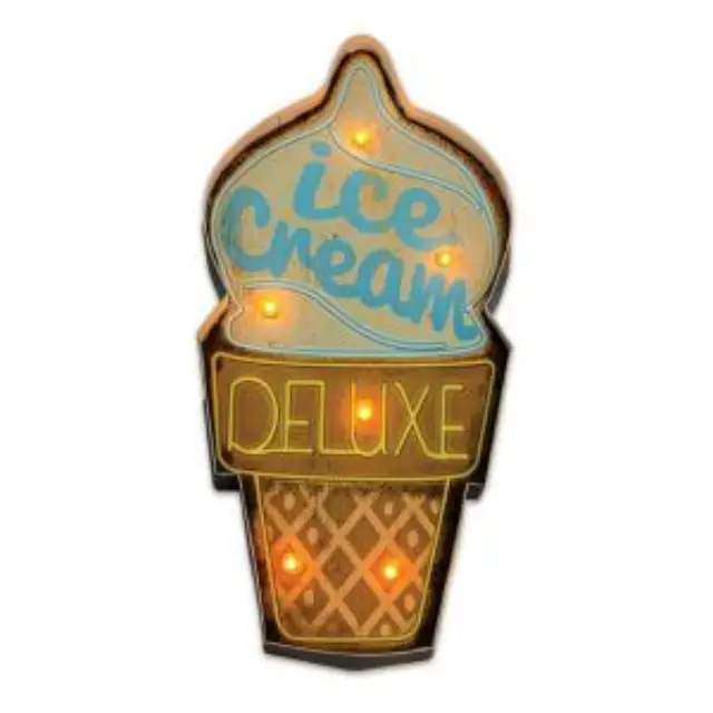 Μεταλλική Πινακίδα LED Forever Light RETRO Ice Cream Πολύχρωμο N68163 2