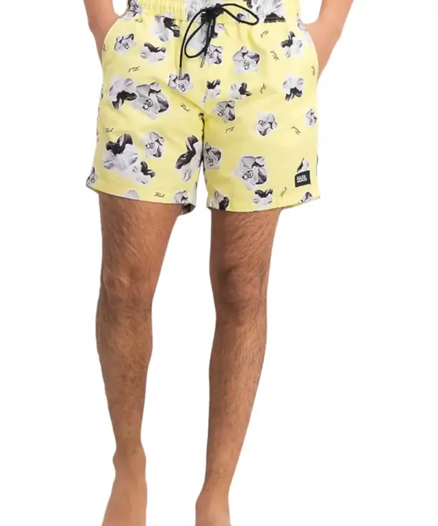 Karl Lagerfeld - Ανδρικό Μαγιό Σορτς με Σχέδια KL20MBM12-YELLOW Κίτρινο - S