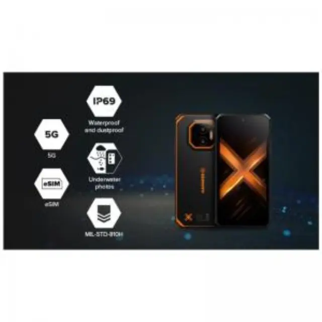 Κινητό Τηλέφωνο Hammer Energy X2 5G (Dual SIM) 256GB 8GB RAM Μαύρο-Πορτοκαλί N70279 2