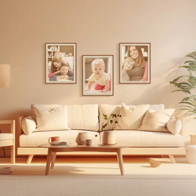 Kορνίζα BOLOGNA CREAM , ξύλινη ,για φωτογραφία 30Χ40 χρώμα φυσικό ξύλο , λευκό 3