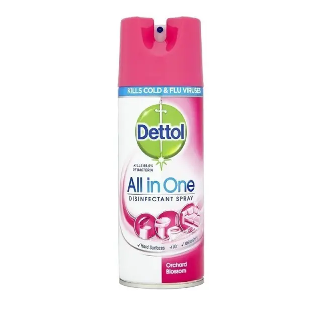 Dettol Καθαριστικό Επιφανειών Γενικής Χρήσης All In One Απολυμαντικό σε Spray Orchard Blossom 400ml 2