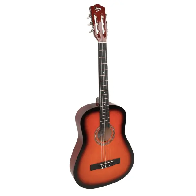 V-TONE CG ONE SB classical guitar 4/4 sunburst to learn for beginners picks strap spare strings cover chords set 2