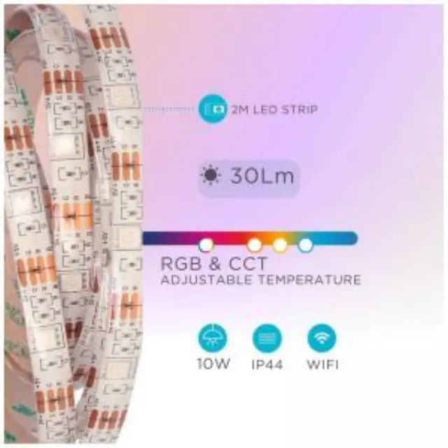 Έξυπνη Ταινία Φωτισμού LED GSC με Bluetooth 10W 30lm IP44 2m Πολύχρωμο N70537 2