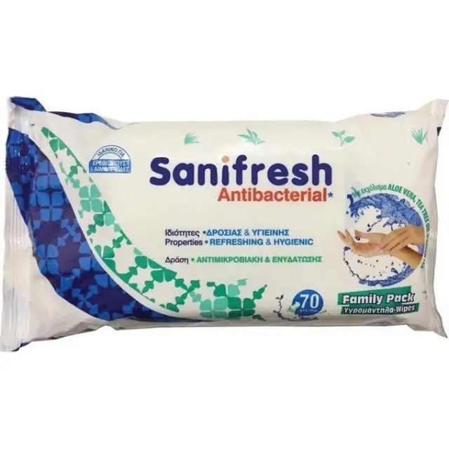 Sidifresh Antibacterial Wet Wipes Υγρομάντηλα 70 Τεμάχια