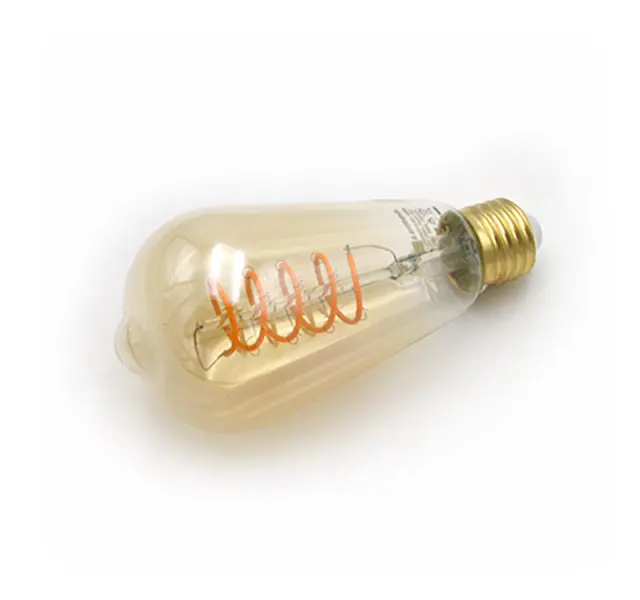 LED ΛΑΜΠΑ COG SPIRAL ΑΒΟΚΑΝΤΟ ST64 Ε27 6W ΝΤΙΜΑΡΙΖΟΜΕΝ.ΜΕΛΙ 1800Κ