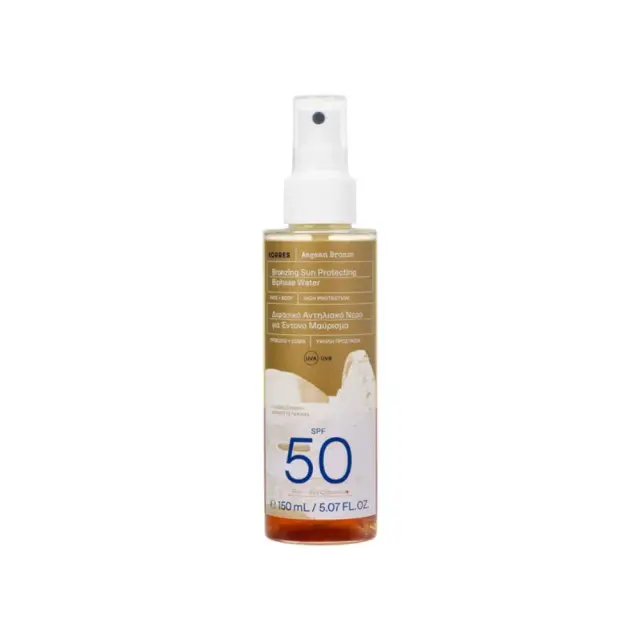 Korres | Aegean Bronze Biphase Water SPF50 Διφασικό Αντηλιακό Νερό Για Έντονο Μαύρισμα | 150ml
