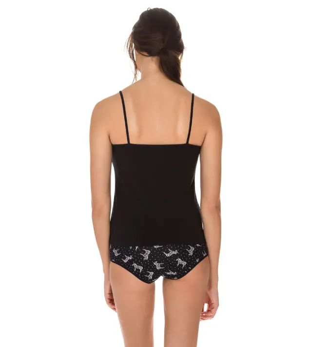 Dim Φανελάκια Βαμβακερά Les Pockets Cotton Stretch 2τχμ Λευκό και Μαύρο 2