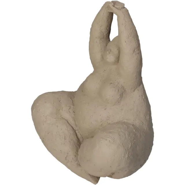 Διακοσμητικό Μεγάλη Γυναίκα Μπεζ Polyresin 20x14.5x24cm 3