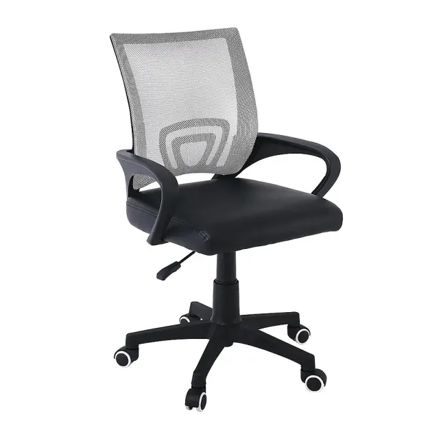 Πολυθρόνα Γραφείου BF2101-P Μαύρο/Γκρι Mesh/PVC/PU 57x53x90/100cm