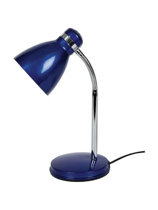 VK Lighting Φωτιστικό Γραφείου με Εύκαμπτο Βραχίονα για Ντουί E27 σε Μπλε Χρώμα