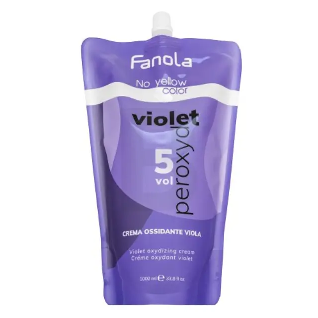 Fanola No Yellow Color Violet Peroxyde developer to neutralize yellow tones 1,5% 5 Vol. 1000 ml