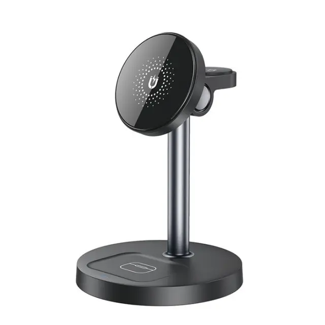 Charging station για κινητό, smartwatch και ακουστικά σε μαύρο χρώμα