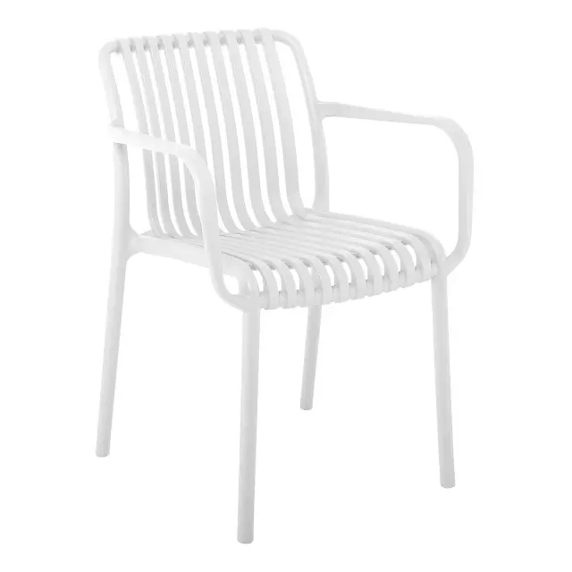 Πολυθρόνα MODA Στοιβαζόμενη Λευκό PP 57x58x80cm