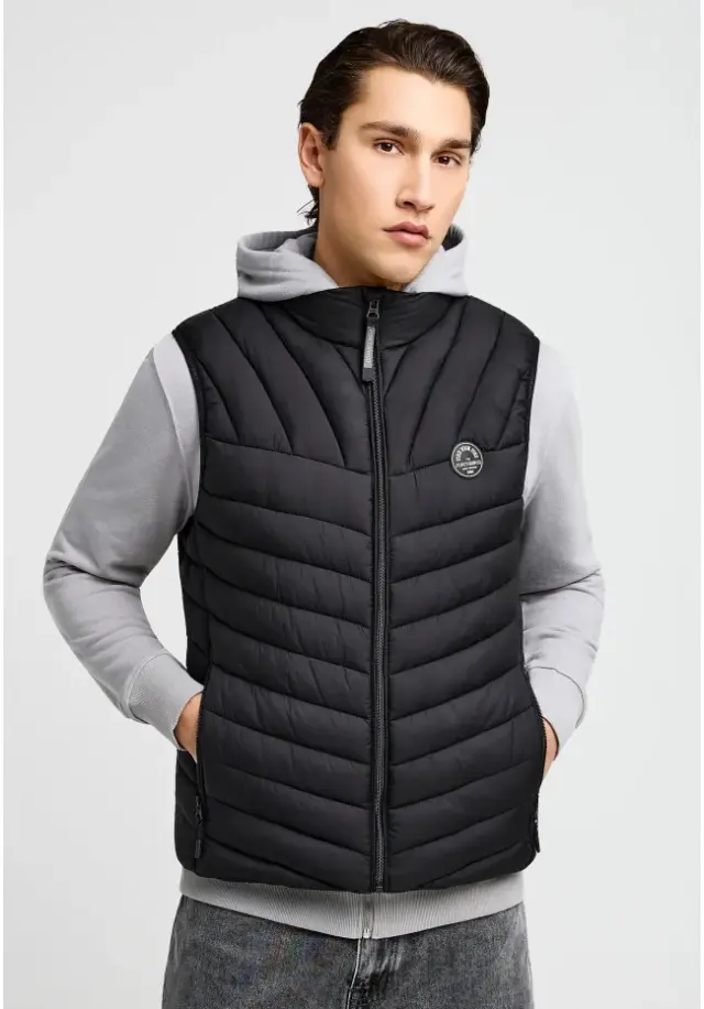 Funky Buddha Sleeveless Puffer Jacket Black FBM013-001-01 - 3XL