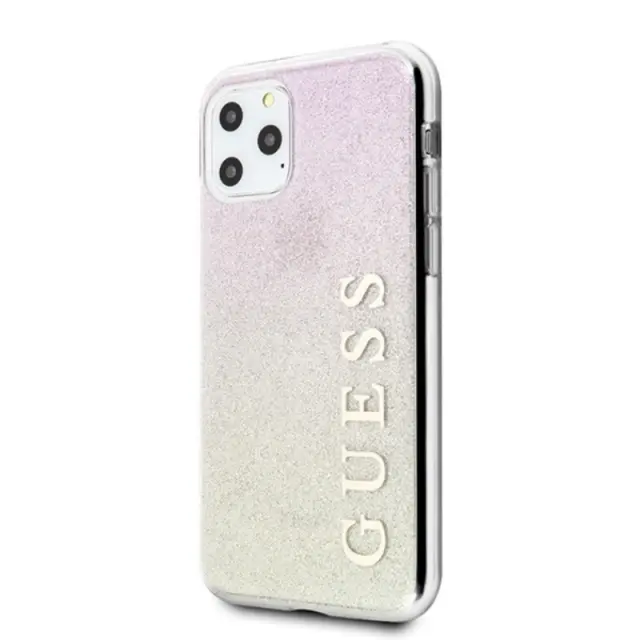Guess Glitter Gradient Back Cover Πλαστικό Ροζ Χρυσό (iPhone 11 Pro)
