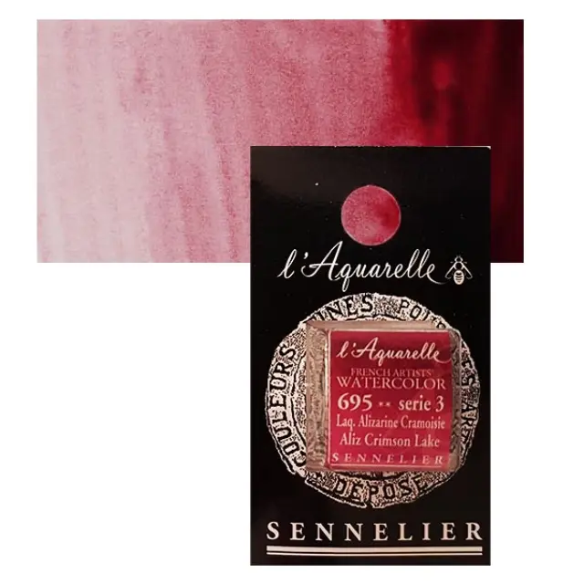 Χρώμα Ακουαρέλας Sennelier l Aquarelle Half Pan - 695 Alizarin Crimson Lake