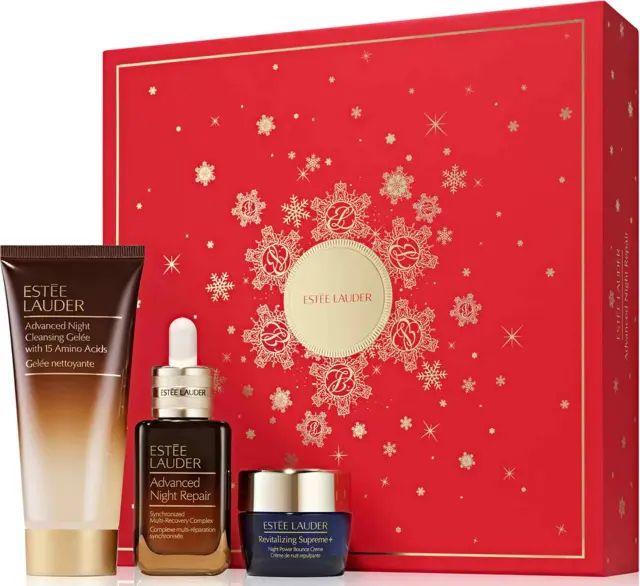 Estée Lauder Advanced Night Repair Nighttime Skincare Set: Cleansing Gel 75ml & Serum 50ml & Revitalizing Supreme+ Plumping Night Cream 15 ml