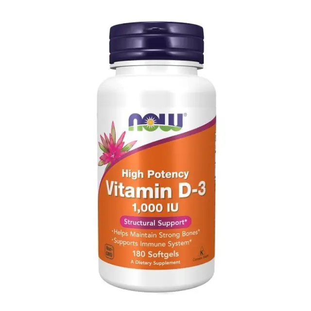Now Foods Vitamin D3 1000IU 180 softgels (733739003652)