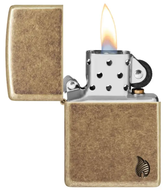 ZIPPO Αναπτήρας - Armor® Antique Brass Flame (46400) 2