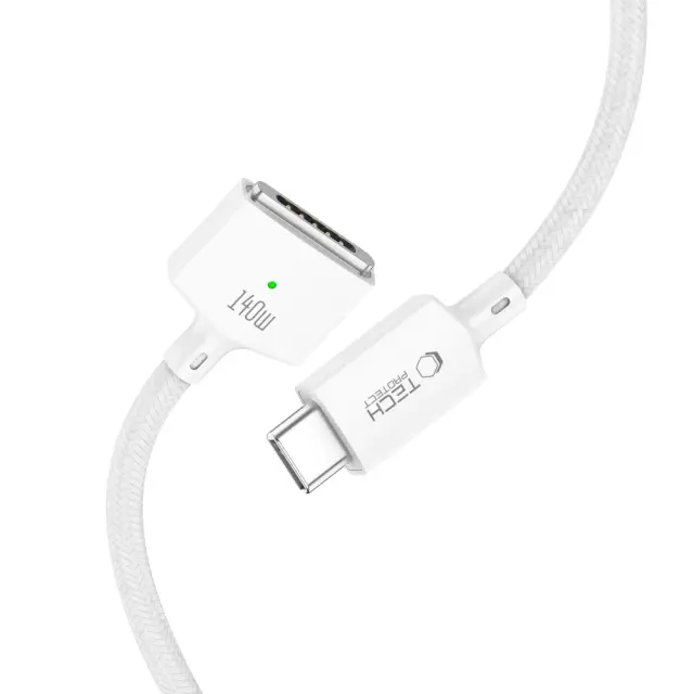 Tech-Protect® - UltraBoost MacBook Cable Type-C to MagSafe 3 140W 2m (MMC01)-White. 3