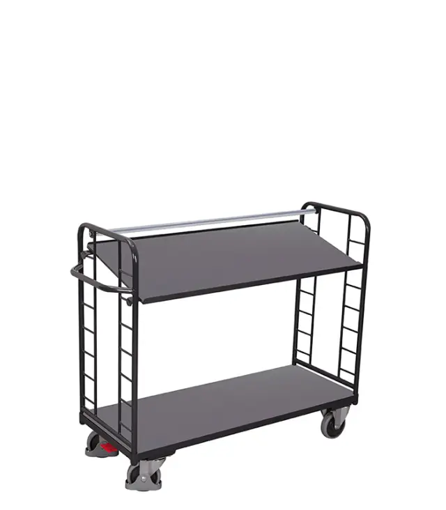 Variofit sw-640.200/AG Τρόλεϊ Μεταφοράς 2 Επιπέδων με Επικλινή Ράφια για Φορτίο Βάρους ως 400kg
