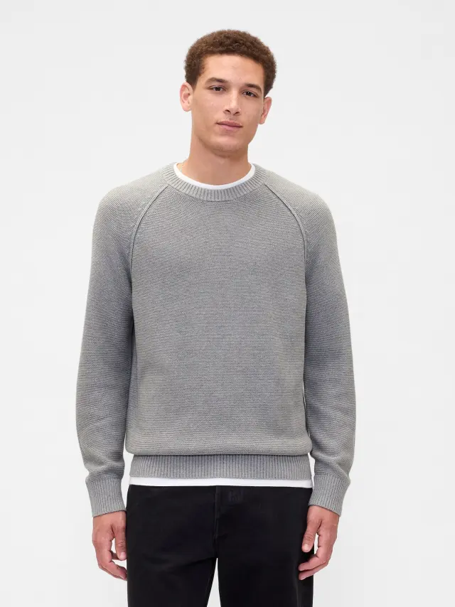 Πουλόβερ με Ραγκλάν Μανίκια Grey heather