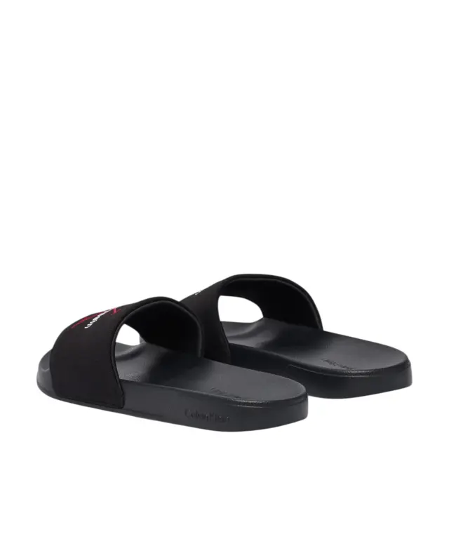 Calvin Klein - Ανδρικές Παντόφλες Slide Canvas Logo YM0YM01393-0KQ Μαύρο 3