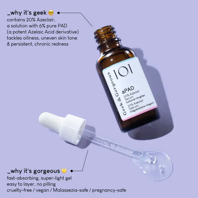 Geek + Gorgeous 101 aPAD 20% Azeclair (Azelaic Derivative) Serum 30ml 3