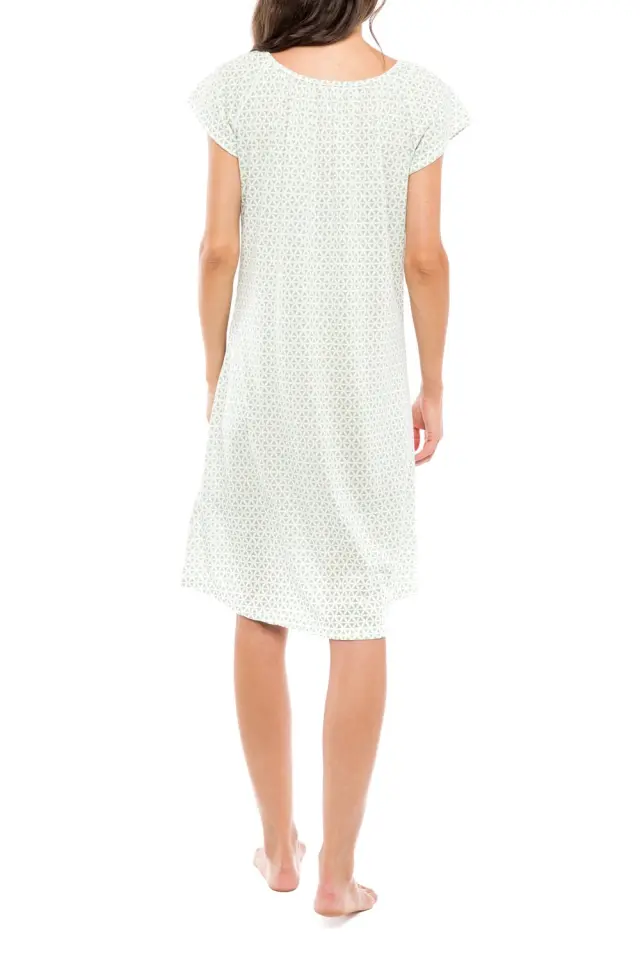 S1121 - Type - NIGHTGOWN GREEN GEOMETRIC 2