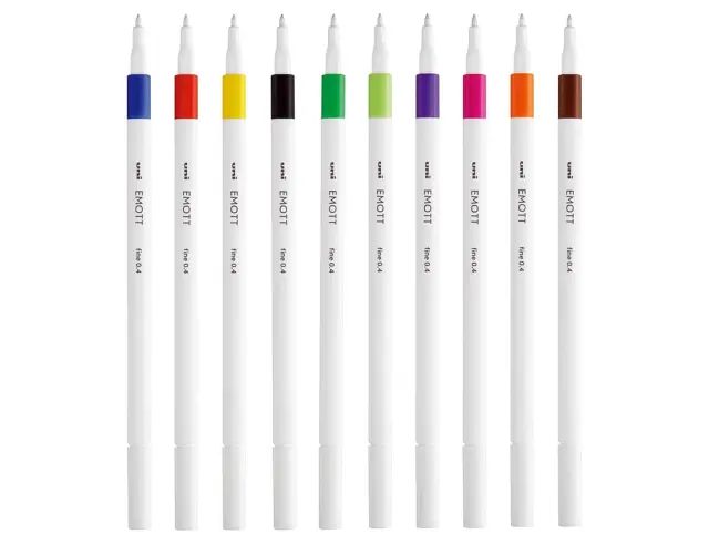 Μαρκαδόροι Σχεδίου Uni-Ball Essential Emott με πάχος μύτης 0.4mm - 10 τεμάχιαEMOTT 10P SET ESSENTIAL COLOURS 3