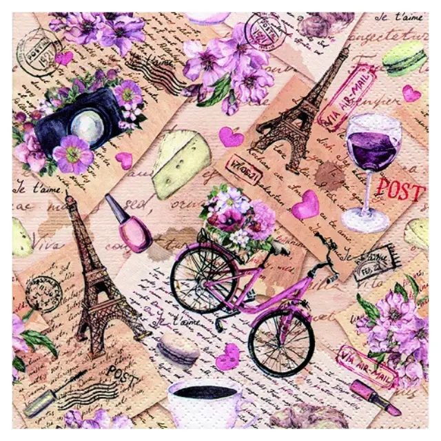 Χαρτοπετσέτα για Decoupage, Voyage a Paris, 1 τεμ.