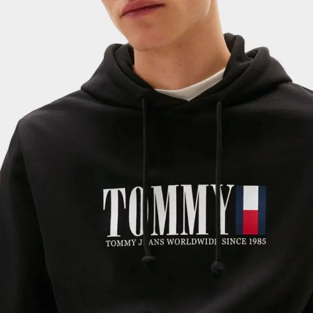 Tommy Hilfiger - Ανδρικό Φούτερ Regular Dna Graphic Hoodie DM0DM22144-BDS Μαύρο - 2XL 2