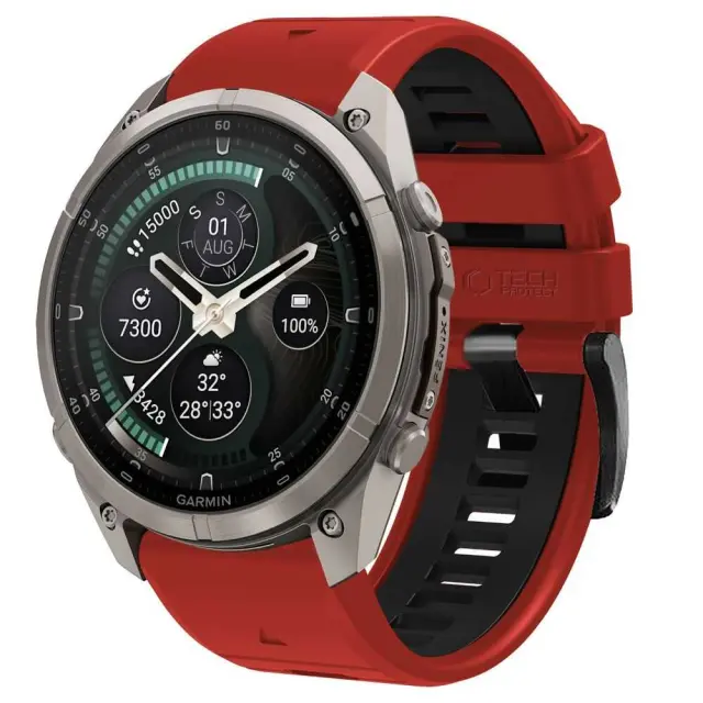 Tech-protect Iconband Pro Garmin Fenix 5 / 6 / 6 Pro / 7 / 8 / 8 Pro / E / 9 / 9 Pro (47 Mm) Red/black